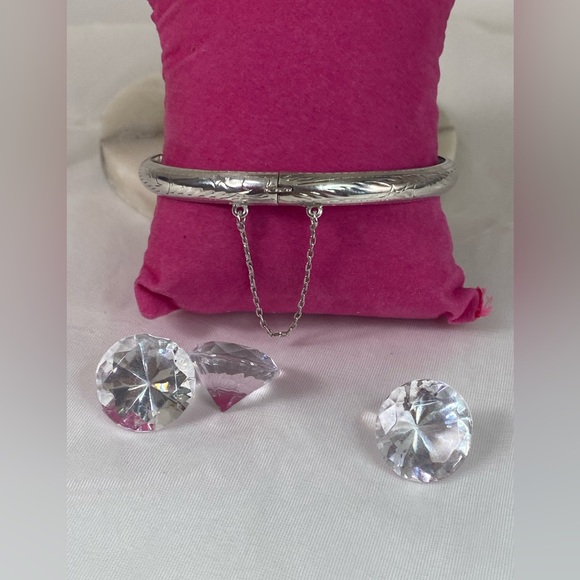 925 STERLING SILVER VINTAGE etched bangle bracelet - Picture 11 of 11